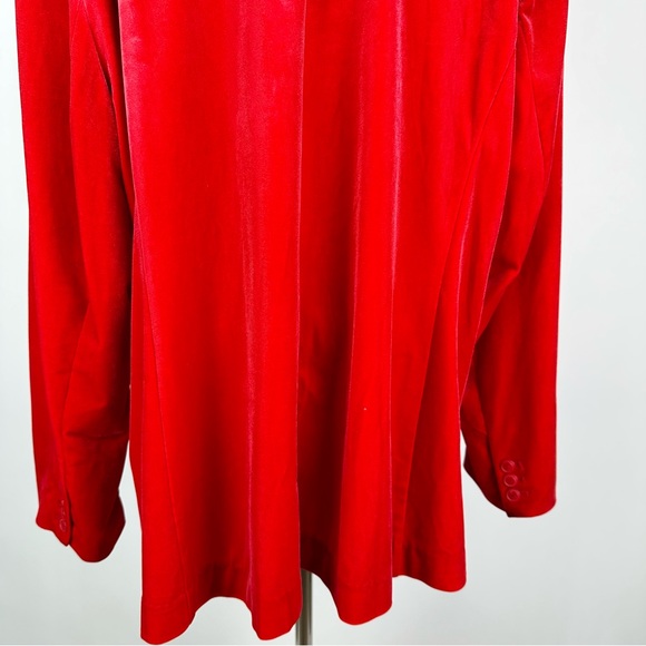 Lane Bryant Red Velvet Two Button Stretch Blazer Size 24 - Picture 13 of 14